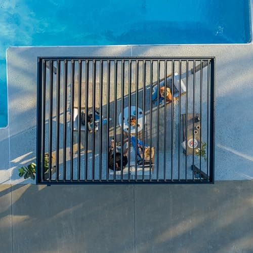 Backyard Discovery Sarasota 14' x 10' Galvanized Steel Louvered Pergola Kit with Adjustable Roof, Shade, Rain Protection, High-Wind Rating, Gutter System for Outdoor Patio, Garden, Deck, Entertaining