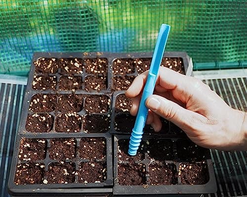 IMPERFECT DIBBY XL Garden Tool - Dibber, Dibbler, Seed Sowing Tool, Transplant Seedlings, Graduated Depth Markings (Patent Pending) Green