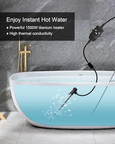 1500W 120V Titanium Heater Assembly with Sensor, for Bathtub Pool Water Tank Cattle Trough, Submersible Hot Tub Heater, Portable Electric Heater