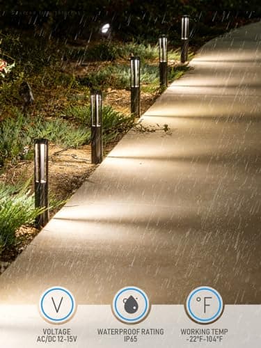 LEONLITE 10-Pack Low Voltage Landscape Pathway Lights, LED Bollard Path Lights, 3W Outdoor Landscape Lighting for Driveway, Garden, Aluminum, 12-15V AC/DC, IP65 Waterproof, 3000K Warm White, Black