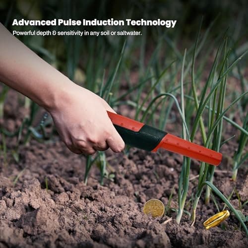 Fisher F-Pulse Waterproof Pinpointer Metal Detector, Red – Pulse Induction Technology for Deepest Detection, Long Battery Life, LED Light, vibrate & beep Modes for Precise Target Location.