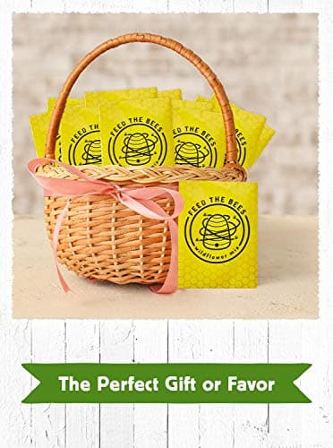 American Meadows Wildflower Seed Packets Feed The Bees'' Party Favors (Pack of 20) - Pollinator Wildflower Seed Mix to Attract Hummingbirds, Bees, and Butterflies, Party Favor for Any Occasion