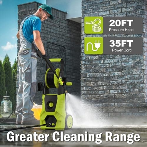 Pressure Washer, 5000PSI Max 3.6GPM Electric Power Washer with Foam Cannon 35FT Power Cord 4 Nozzles, Pressure Washer for Cars, Patios, Fences, Decks and Driveway