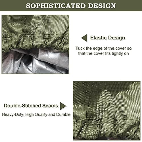 Riding Lawn Mower Cover, Heavy Duty 600D Oxford Outdoor Tractor Cover Waterproof UV Protection Lawn Mower Cover Fit Decks up to 54" with Elastic Cord & Storage Bag, Green