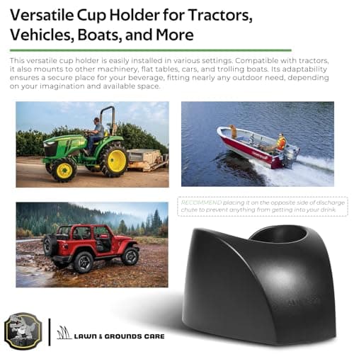 Versatile Cup Holder for Lawn Tractors and Outdoor Machinery, Secure and Convenient for Most Beverages, AM131898, Black