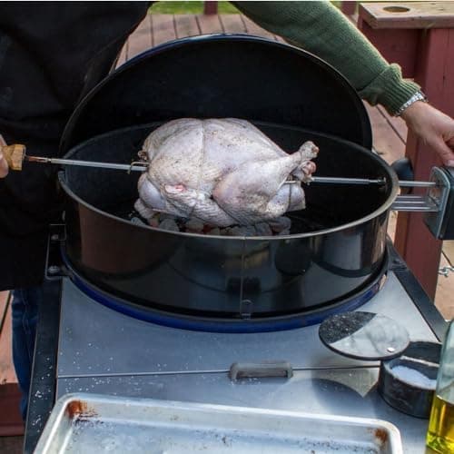 Weber 22-Inch Charcoal Kettle Rotisserie, Grey