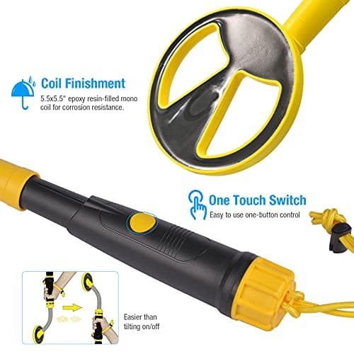 Underwater Metal Detector Handheld,100 Feet Fully Waterproof Metal Detector for Adults,Mini Gold Finder Pulse Induction with LED and Power Indicator for Scuba Diving Beach Backyard Treasure