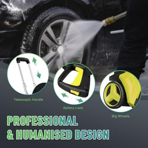 Electric Pressure Washer 5000PSI-Max 3.6GPM Power Washer Touch Screen Adjustable Pressure,4 Nozzles and 500ml Foam Cannon Power Washer Cleaning for Patio Yellow