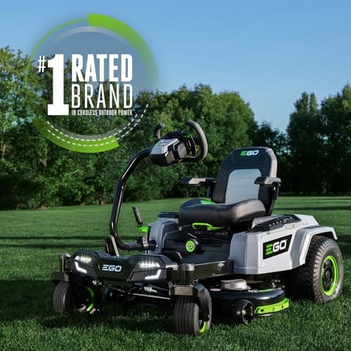 EGO POWER+ ZT4205S 56-Volt 42-Inch Z6 Zero Turn Riding Mower with e-Steer™ Technology, 4 x 12.0Ah Batteries, 700W Turbo Charger Included Plus 2 Extra BA2800T 5.0Ah Batteries