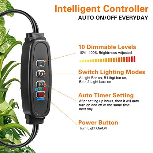 Grow Light Strip USB Waterproof Plants Full Spectrum Plant Grow Lights Indoor,with Auto ON/Off Timer White Red 120 LEDs Sunlike Grow Lamp for Plant Light for Indoor Plants (1)