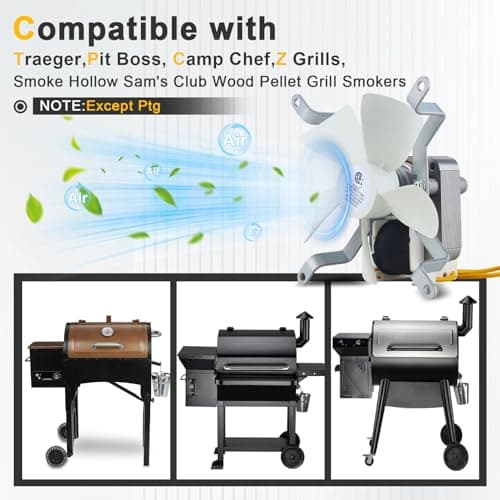 Grill Induction Fan Motor Replacement for Traeger, Pit Boss, Camp Chef Wood, Sam's Club, Z Grills Pellet Grills, AC120V 60Hz Pellet Grills Combustion Fan