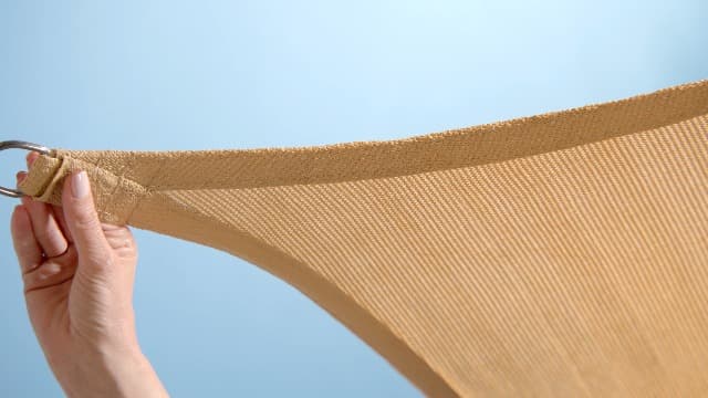 GORILLA GRIP Heavy Duty Sun Shade, UV Protection Fade Tear and Rust Resistant Rectangle Sunshade Canopy, Curved Edges Blocks Sunlight, Breathable Sail, Outdoor Patio, Lawn Garden 12x16 FT Sand