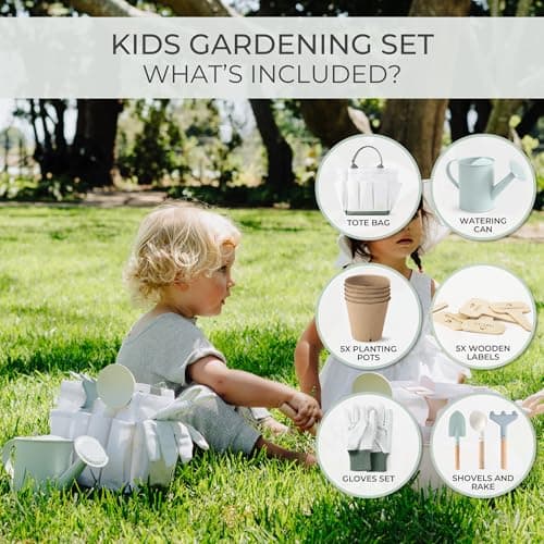 ZICOTO The Ultimate Kids Gardening Set – The Perfect Toddler Gardening Set with Durable and Safe Tools for Endless Outdoor Fun - Great for Gifting to Spark Joy & Creativity in Your Little Gardener