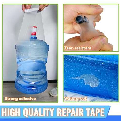 Birllaid Inflatable Patch Repair Kit Waterproof Heavy Duty, Clear TPU Repair Tape for Bounce House, Tent, Canvas, Canopy, Pool Floats, Swimming Ring