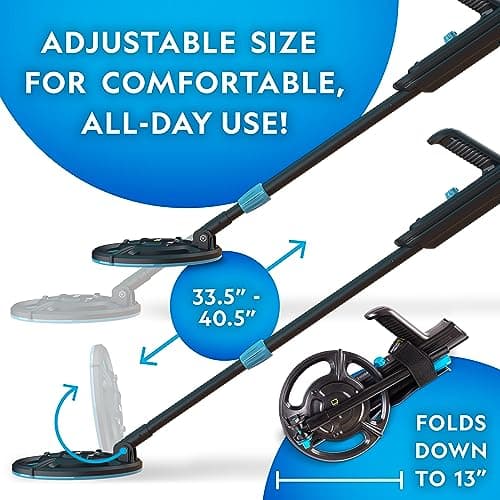 National Geographic Starter Metal Detector Kit for Kids - Kids Metal Detector with 7.4" Waterproof Coil & Trowel, Lightweight Gold Detector, Beach Detecting, Gift for Boys & Girls