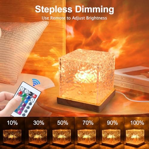 Northern Lights Projector Rechargeable,Lava Lamp Ambient Lighting Mood Lighting Ocean Wave Projector with 16 Colors and Dynamic Ripple Effect for Living Room Bedroom Decor - Cordless