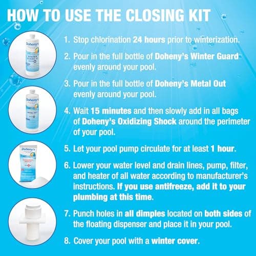 Doheny's Ultimate Pool Closing Kit | Winterizing Chemicals for Above & Inground Pools | Prevents Stains, Rust, Scale & Algae | Treats Up to 15,000 Gallons