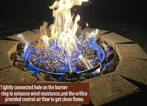 Uniflasy 12" Fire Pit Ring Burner Kit, Stainless Steel Propane Gas Firepit Ring Kit with Spark Ignition, Control Knob and Propane Hose Installation Kit for Indoor&Outdoor Fireplaces DIY Burner Kit