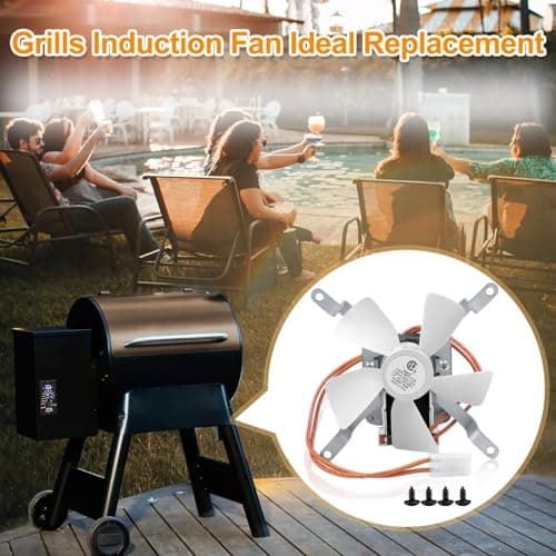 Upgraded Grill Induction Fan Replacement Part for Pit Boss, Traeger, Camp Chef Wood Pellet Grills, Sam's Club, Z Grills Pellet Grills, AC120V 60Hz Grill Combustion Fan Kit Replacement Parts