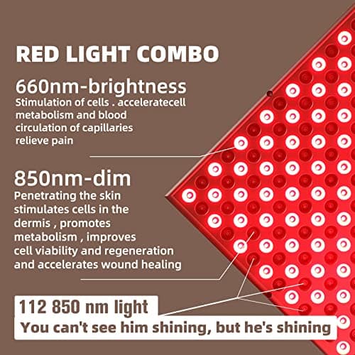 LED Red Light Therapy Device - 45W LED Panel Deep 660nm & 850nm Light Combo for Skin Beauty, Muscle & Joint Pain Relief