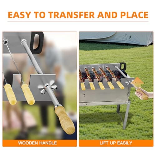 Stainless Steel Electric Barbecue Grill, Automatic Rotating Barbecue Grill, Adjustable Width Barbecue Grill for BBQ (G700)