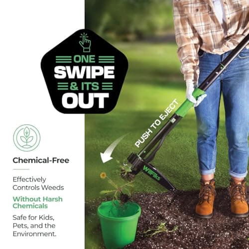 Weed Puller Tool with Long Adjustable Handle (36", 40", & 45"), Quick-Release Weed Ejector Mechanism, Lightweight Aluminum Stand-Up Heavy Duty Weed Remover, 4-Claw Head & Foot Pedal for Easy Weeding