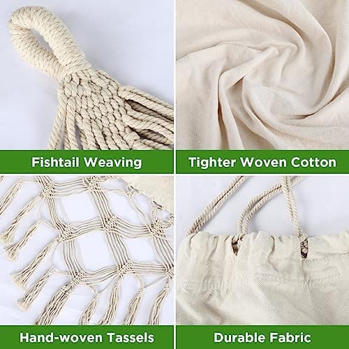 Boho Hammock Macrame Hammock with Elegant Tassels for Patio, Yard, Beach Wedding Decor, Outdoor and Indoor, Gift for studens, Gifts for Girl,. Gift for Women