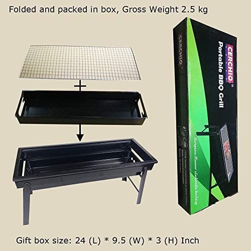 Charcoal Grill,Portable for Barbecue, Folding BBQ Grill, Small for Outdoor Camping Hiking Picnics Traveling 24''x13''x9''