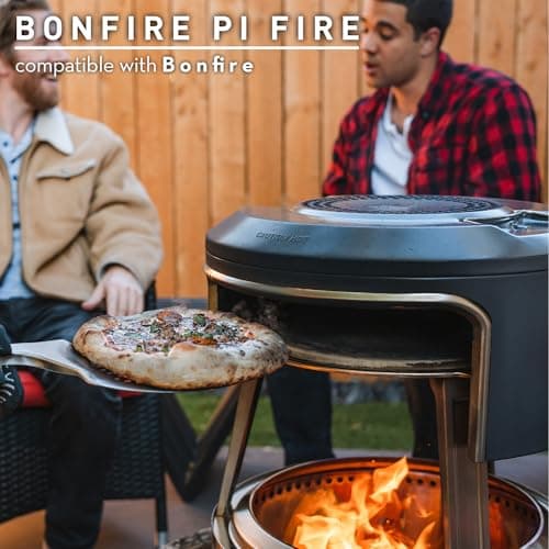 Solo Stove Bonfire Pi Fire | Pizza Oven Accessory for Bonfire Fire Pit, Incl. Carry Case & Cordierite Pizza Stone, Wood Burning Assembly, Stainless Steel, (H x Dia): 16.9 x 19.3 in, 19.6 lbs