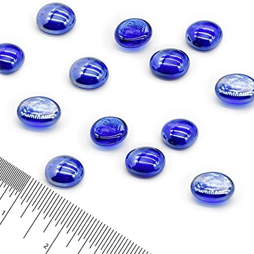 GasSaf Blue Fire Glass Beads for Outdoor Fire Pit, Fireplace, Replaces Existing Gas Logs & Lava Rocks, 3/4 Inch Glass(10 Pound)(Cobalt Blue)