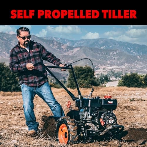 Pulsar 20-Inch Gasoline Powered Rear Tine Tiller with Variable Speed and Rotating Handle