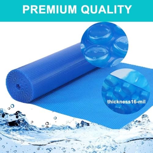 Hot Tub Thermal Blanket Bubble Cover 16 Mil Insulation Blanket,6ft x 6ft Floating Spa Solar Blanket