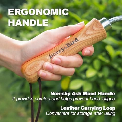 Seeding Widger,Stainless Steel Seed Dibber Tool with Measuring Scale,Wooden Handle Garden Bulb Trowel for Seed Planting Tool Hand Shovel Planter Transplanter Dibber Soil Digginng