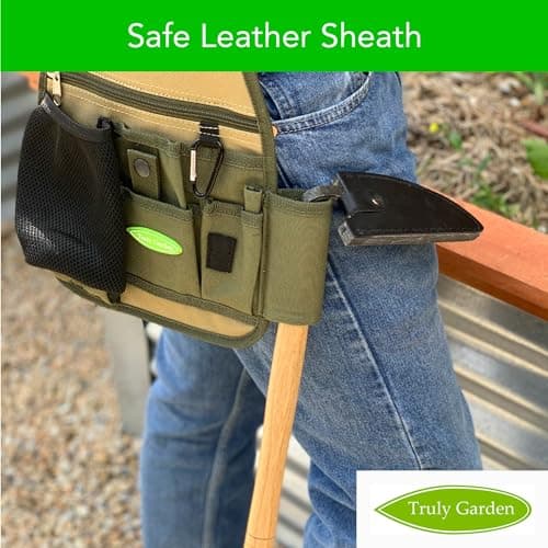 Effortless Weeding: Sharp Sickle Cuts Roots, Saves Time - with Thick Leather Sheath & Sharpening Stone