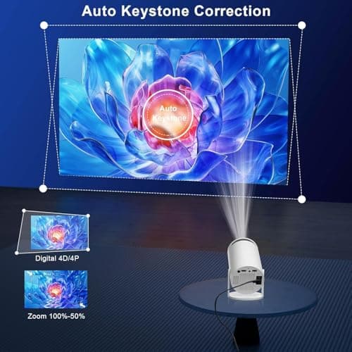 Smart 4K Projector WiFi Bluetooth - Salange HY300PRO Mini Projector Android 11.0, Short Throw Projector 1080P HD, 270° Adjustable, Auto Keystone Correction, Outdoor Movie Projector Portable [2025 New]