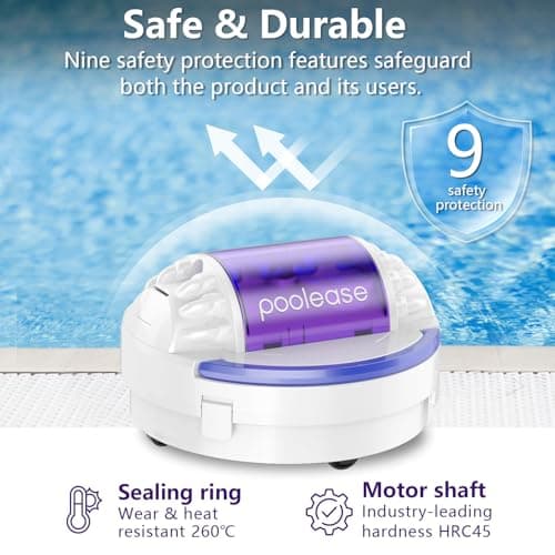 X1 Cordless Pool Cleaner Robot, Robotic Pool Vacuum for Above/In Ground Pool, 45W Dual-Motor, Self-Parking, Enhanced with 2L Debris Capacity (White and Purple)