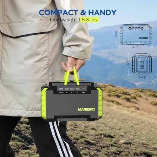 MARBERO 200W Solar Generator 222Wh Portable Power Station with Solar Panel 40W Included 60000mAh Power Supply with AC Outlet 100V 300W Max for Camping Emergency Home Backup