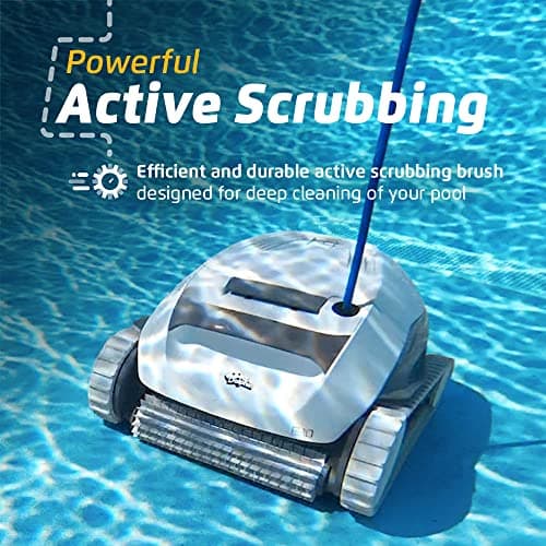 Dolphin (2024 Model) E10 Automatic Robotic Pool Vacuum Cleaner, Active Scrubber Brush, Top Load Filters Access, Ideal for Above-Ground Pools up to 30 FT in Length