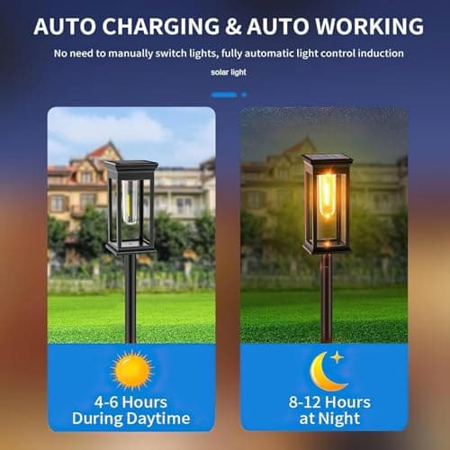 Amzxart 8 Pack Solar Pathway Lights,Bright Solar Outdoor Lights Waterproof,Auto-on/Off Pathway Light Solar Powered for Lawn Yard Patio Garden Outdoor Decoration