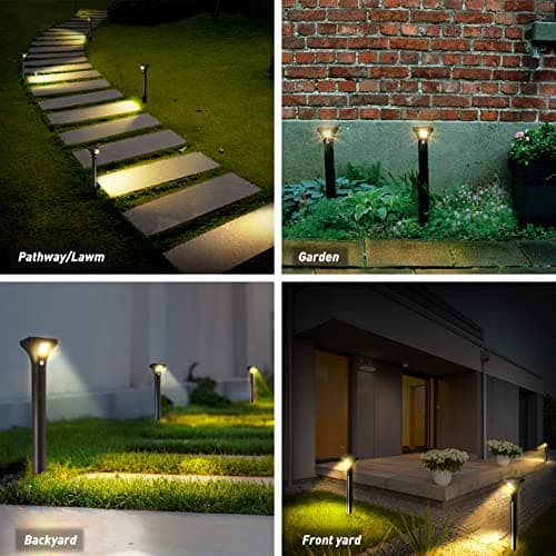 LED Solar Powered Motion Sensor Pathway Lights, Battery Powered Outdoor Waterproof Motion Detector Walkway Light, Use for Your House's Yard Backyard Driveway Sidewalk Path Garden etc.(4 Pack)