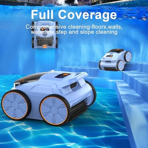 (2025 New) Robotic Pool Vacuum, Robotic Pool Cleaner for Inground Pools, Smart Navigation, Floor/Wall/Waterline Cleaning, 180 Mins Runtime for Pool Up to 2100 Sq.ft
