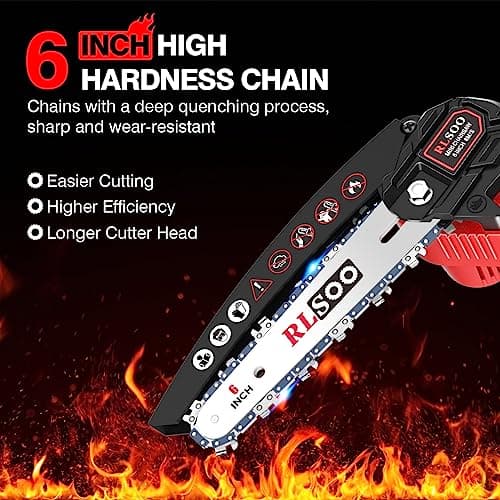 Mini Chainsaw, 6 Inch Mini Chainsaw Cordless, 2024 Upgraded Portable Handheld Small Chain saw for Wood Cutting, Tree Trimming, Courtyard, Household, and Garden (Includes 2 Batteries and 3 Chains)