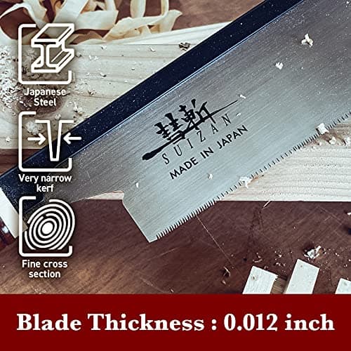 SUIZAN Dozuki Dovetail Saw 6" Crosscut - Professional Japanese Pullsaw Handsaw Woodworking Tools
