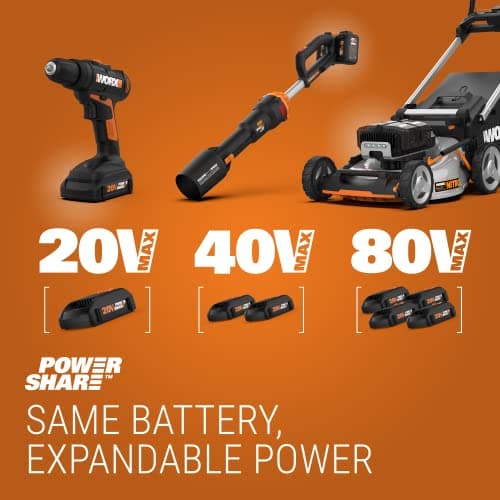 Worx WG323 20V Power Share 10" Cordless Pole/Chain Saw with Auto-Tension (Battery & Charger Included)