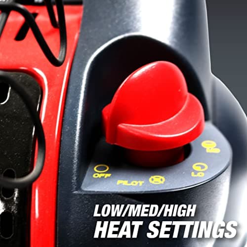 Mr Heater 4000 to 18000 BTU 3 Setting Portable LP Gas Heater Unit with Dual Tank Connection for Indoor and Outdoor Use, Black/Red