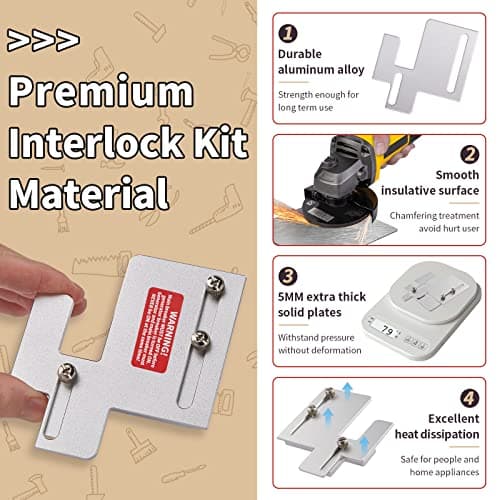 Generator Interlock Kit for Eaton/Cutler Hammer BR Series Breaker Box 150 A/200 Amp, Apply to 1 1/4 to 1 7/16 Inches Spacing Between Main and Generator Circuit Panel, Anodized Generator Lockout Kit