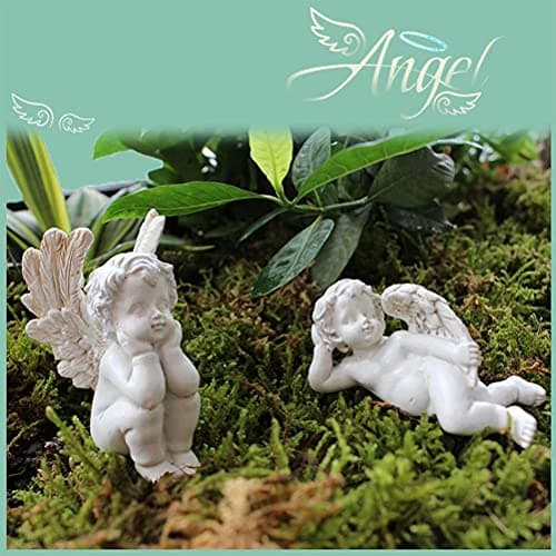 5 Pcs Little Angel Statues Miniatures Garden Stakes Resin Flower Pot Decoration Miniature Garden Planters Angel Figurines Decor