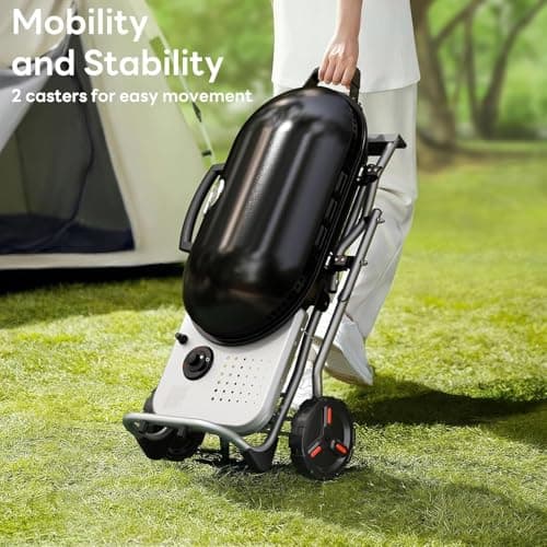 Portable Propane Gas Grill, 15,000 BTU Foldable Outdoor Grill with 348 Sq. In. Grilling Area for Camping, BBQ, Parties, Backyard, Beach Outings