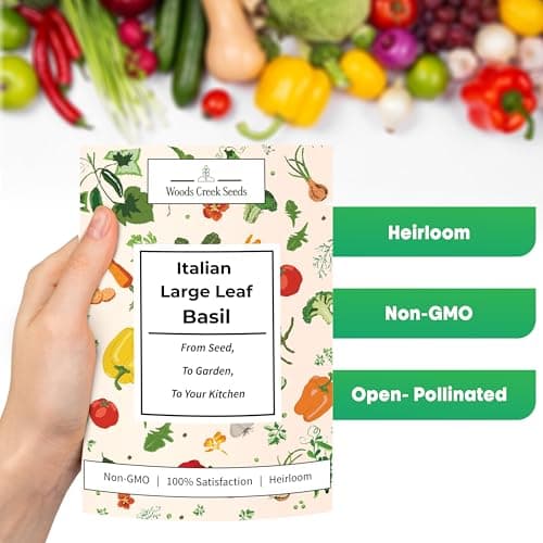 Italian Large Leaf Basil Seeds for Planting - Over 2,900 Heirloom Non-GMO Italian Basil Seeds - Beginner Friendly Seed for Planting Herbs at Home, Outdoors, Indoors or Hydroponics