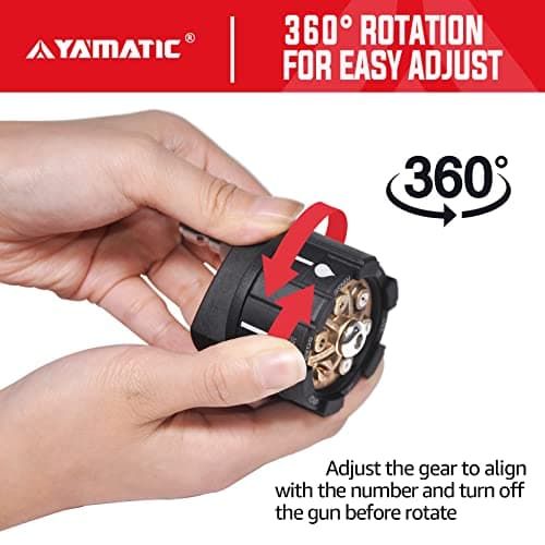 YAMATIC Pressure Washer Nozzle, 6-in-1 Quick Changeover & Easy Adjustable, Power Washer Tips with 1/4 inch Quick Connect, Max 4000PSI & 4.0GPM
